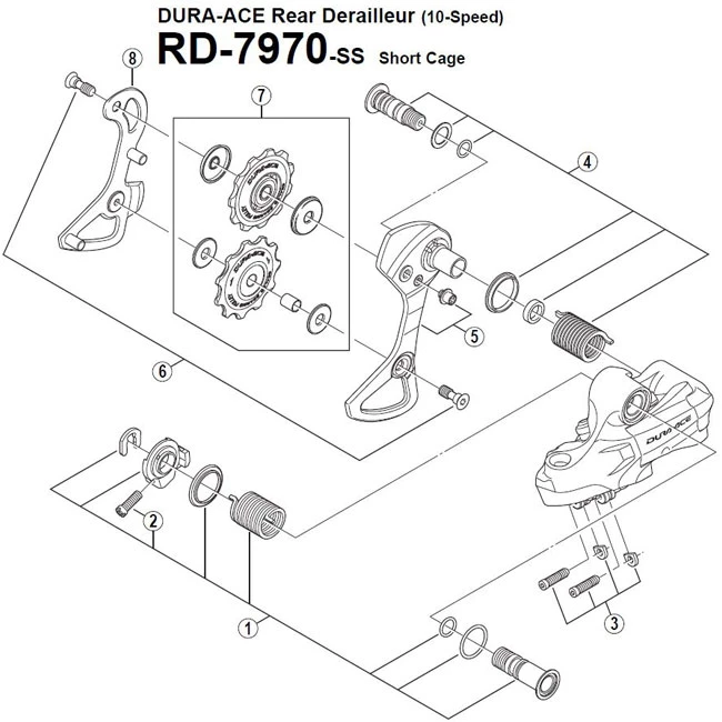 Shimano Dura Ace Di2 RD-7970 Anschlagschraube Mit Platte Nr 3 1 Shimano Dura Ace Di2 RD-7970 Anschlagschraube Mit Platte Nr 3
