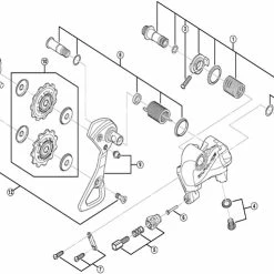 Shimano Dura Ace RD-9000 Schaltwerk Ersatzteil | Schaltzug-Klemmschraube + Platte Nr 4