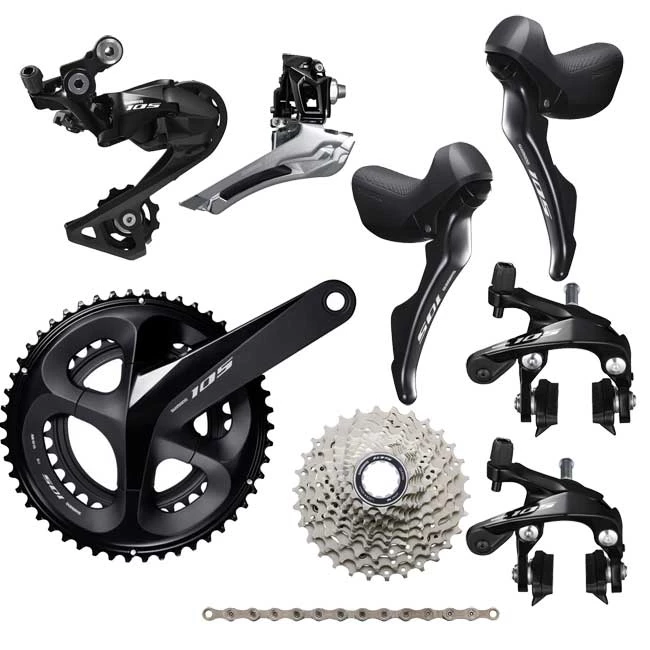 Shimano 105 R7000 Gruppe 11 X 2 Fach Komplett Schwarz