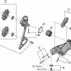 Shimano Ultegra RD-R8000-SS Schaltwerk Ersatzteil | Schaltzug-Einstellschraube Komplett Nr 3