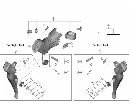 Shimano Ultegra Di2 ST-R8050 Schalt- Bremshebel Ersatzteil | Di2 Tasteneinheit Links Nr 3 -Rennrad Komponenten Verkäufe 52003 0 Erstatzteile Shimano STR8050 Di2 STI
