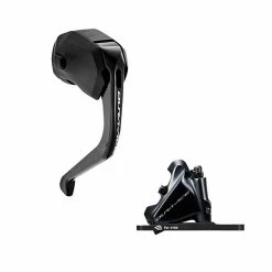 Scheibenbremse Shimano Dura Ace TT Di2 ST-R9180-L Likns 2x12/11 Fach + Vorderrad Flat Mount Disc BR-R9170