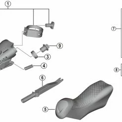 Shimano Ultegra Di2 ST-R8070 11 Fach Schalt- Bremshebel Ersatzteil | Griffgummis Schwarz 1 Paar Nr 5