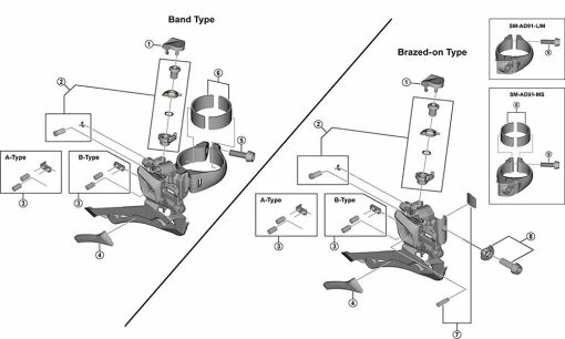 Shimano Ultegra FD-R8000 Umwerfer Ersatzteil | Klemmschraube Schelle Nr 5 -Rennrad Komponenten Verkäufe 54558 0 Ersatzteile Shimano Ultegra FDR8000