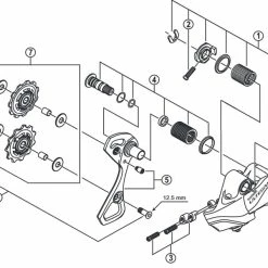 Shimano Ultegra Di2 RD-6770-A Schaltwerk Ersatzteil | Achseinheit Fuer Kettenleitblech Komplett Nr 4