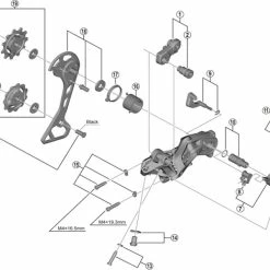 Shimano GRX RD-RX812 Schaltwerk Ersatzteil | Schaltzug-Einstellschaube Komplett Nr 11