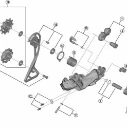 Shimano Ultegra Di2 RX RD-RX805-GS Schaltwerk Ersatzteil | Anschlagschrauben Komplett Nr 12