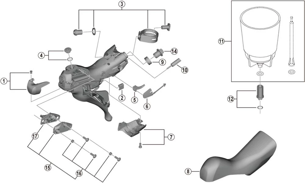 Shimano GRX ST-RX600 Schalt-Bremshebel Ersatzteil | Entlueftungsschraube Komplett Nr 4 1 Shimano GRX ST-RX600 Schalt-Bremshebel Ersatzteil | Entlueftungsschraube Komplett Nr 4