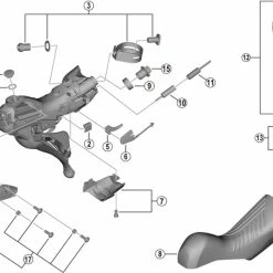 Shimano GRX ST-RX810 / Ultegra ST-R8020-25 Schalt-Bremshebel Ersatzteil | Namensschild Komplett Rechts Nr 1