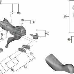 Shimano GRX ST-RX810-LA Schalt-Bremshebel Ersatzteil | Griffgummi Paar Nr 8