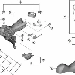 Shimano STI Schalt-Bremshebel 11x2/1 Fach Ersatzteil | Lenker Schellen-Einheit Rechts Oder Links Nr 3