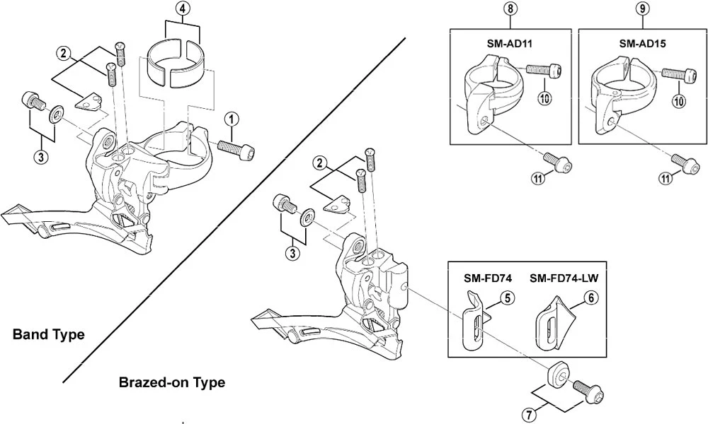 Shimano Ultegra FD-6700 Umwerfer Ersatzteil | Klemmschraube Schelle Nr 1 1 Shimano Ultegra FD-6700 Umwerfer Ersatzteil | Klemmschraube Schelle Nr 1