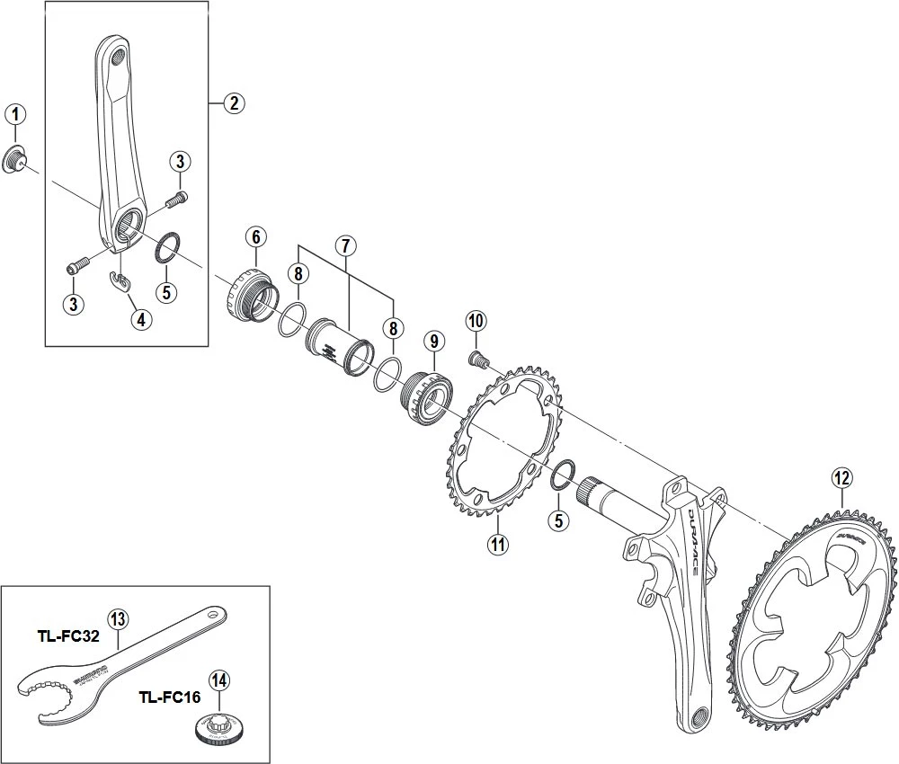 Shimano Dura-Ace FC-7900 / FC-7950 Kurbel Ersatzteil | Kurbelarm Links 167,5 Mm 2 Shimano Dura-Ace FC-7900 / FC-7950 Kurbel Ersatzteil | Kurbelarm Links 167,5 Mm – Bild 2